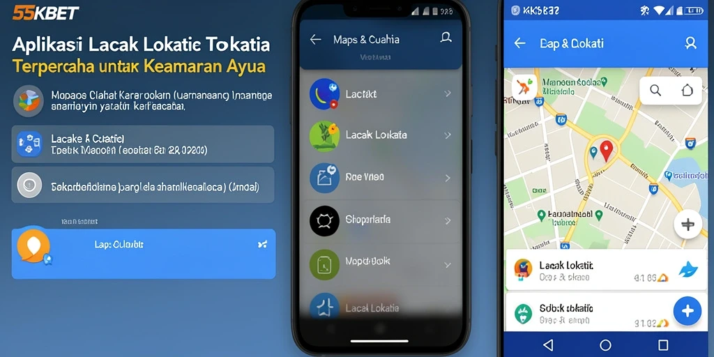 Tampilan antarmuka utama 55KBET untuk fungsi Lacak Lokasi.
