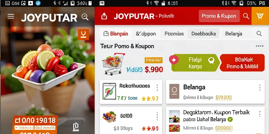 Tampilan antarmuka JOYPUTAR dengan fitur pencarian kupon.