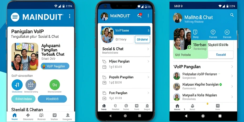 Antarmuka aplikasi MAINDUIT saat melakukan panggilan VoIP.