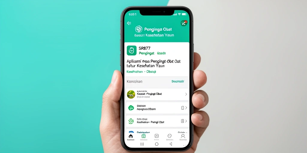 Tampilan antarmuka SR877 dengan fitur pengingat obat yang intuitif.